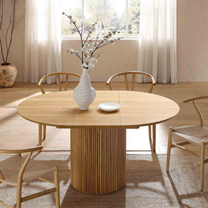 Tavolo da Pranzo Allungabile con Base a Piedistallo in Legno, Stile Nordico Moderno di Lusso, 4/6 Posti, Bestseller - Product Image 6