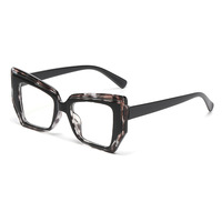 Gafas Retro de Ojo de Gato, Monturas Poligonales Coloridas, Anti Luz Azul, Lentes Planas, Mujer 3037-2