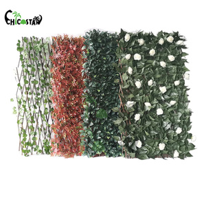 Clôture de jardin extensible LUYI en feuilles de laurier artificielles en plastique, panneau de <span class=keywords><strong>bambou</strong></span>, tapis de buis, treillis de lierre pour la protection de l'intimité - Product Image 6