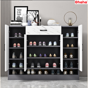 ช่องใส่รองเท้าแบบฝาพับเปิดออกเพื่อง่ายต่อการเข้าถึงตู้รองเท้าอัจฉริยะระดับพรีเมียมพร้อมลวดลายหินอ่อนดีไซน์ทันสมัย - Product Image 2