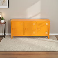 Armoire de rangement en acier pour la maison et le bureau, 3 portes et étagères réglables, organiseur de bureau en acier durable pour documents et livres