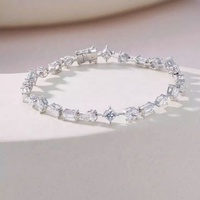 Bracelet en or massif 18 carats avec diamant de laboratoire fantaisie synthétique créé 5ctw pour femmes et jeunes filles