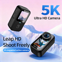 Caméra Sportive Étanche 5K 60fps Double Écran Tactile pour Vélo Moto Casque EIS MicroSD Suivi IA 120°