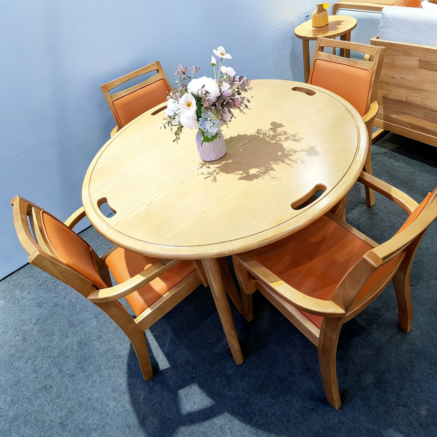 Couleur bois naturel - Table ronde