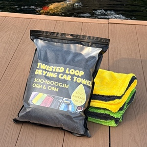Dual Sided <b>Microfiber</b> Drying Towel 60x90cm Quick-Dry Auto Detailing Twist Loop Towel Micro Fiber Twisted Loop <b>Cloth</b> for Cars - Product Image 1