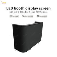 P1.25 P2 P2.5 Cabine de DJ portable avec écran LED incurvé, table de présentation, stand de danse, bureau d'exposition, console numérique mobile personnalisée