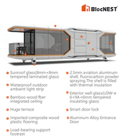 Capsule spatiale mobile de luxe modulaire, maison préfabriquée en structure d'acier, mini-cabane pour hôtel, complexe hôtelier, camping, maison d'hôtes, villa