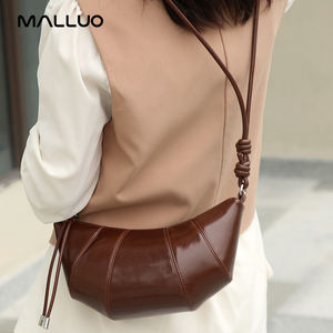 Nuova Borsa a Tracolla da Donna in Vera Pelle 2026, Modello Dumpling, Versatile, in Pelle Bovina Cerata, Borsa a Spalla/Sottospalla, Borsa <span class=keywords><strong>Messenger</strong></span> - Product Image 2