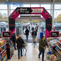 Arche publicitaire gonflable personnalisée avec logo noir pour la promotion des ventes du Black Friday, facile à installer, avec TPU pour l'entrée des magasins
