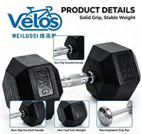 Velos – Ensemble d'haltères réglables de 25 kg de qualité supérieure, revêtement en caoutchouc noir, poids hexagonaux libres, équipement d'exercice pour la maison et la salle de sport