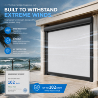 Store banne extérieur coupe-vent sur mesure à fermeture éclair pour balcon, terrasse et jardin – Vente directe usine