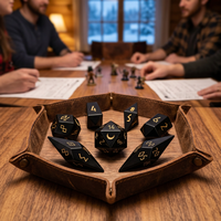 Nouveauté 2026 : Dés en obsidienne noire naturelle D&D avec gravure personnalisée, ensemble de dés géants DIY, pièce de jeu pour adultes, cadeau