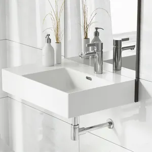 Sanitary Ware Supplier Mini Ceramic Table Top Wash Hand Basin Price Rectangle Bathroom Sinks