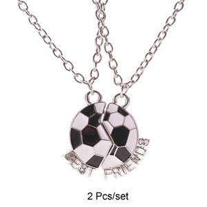 Collier BFF « Meilleurs amis <span class=keywords><strong>pour</strong></span> toujours » tendance - Pendentif <span class=keywords><strong>lettre</strong></span> en forme de ballon de football, bijoux <span class=keywords><strong>d</strong></span>'amitié sur le thème du soccer, cadeau créatif - Product Image 5