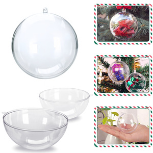 Reaching New Heights Transparent Acrylic Christmas <b>Balls</b> Round Hollow Hanging Ornaments For DIY Decorations - Product Image 3