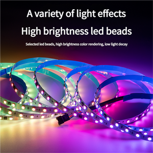 JZ5050 indirizzabile Ws2811 Smart Strip light 5050 60Led 24V Pixel programmabile <span class=keywords><strong>RGB</strong></span> nastro <span class=keywords><strong>Led</strong></span> flessibile per sala da gioco, DIY, Bar - Product Image 4