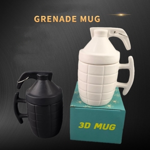 Diseño creativo Forma única 3D Porcelana Tazas de cerámica <span class=keywords><strong>Granada</strong></span> Taza de viaje Bomba Tazas de café Taza de cerámica negra al por mayor - Product Image 2