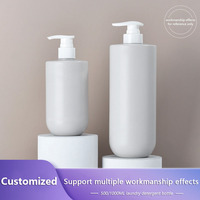 Bouteille de shampooing et de gel douche en HDPE cylindrique haut de gamme et tendance, 500/1000 ml, avec pompe à lotion (sérigraphie couleur personnalisable)