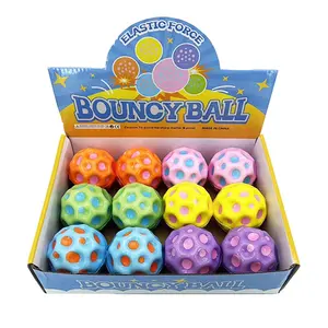 High Quality Low MOQ Coral Ball Rainbow Color Kids High Bouncy Balls Bouncing Moon Stress Ball for Kids Display