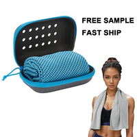 Serviettes rafraîchissantes personnalisées avec logo, douces, respirantes, en microfibre, pour le sport, à séchage rapide, avec boîte de rangement