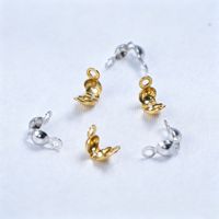 Embouts de perles en acier inoxydable plaqué or 18 carats 3,2*6 mm 4*7,5 mm, couvre-nœuds en forme de coquille pour bracelet et collier