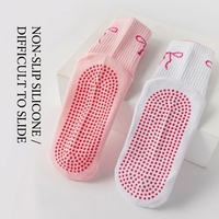 Chaussettes de Pilates rayées pour enfants de qualité supérieure avec grip antidérapant, en tricot doux Spandex/Polyester/Coton pour le yoga