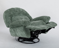 Fauteuil inclinable et pivotant manuel VANBOW Nordic Rocking and Tilt, vert, surdimensionné, avec tissu texturé doux pour le salon