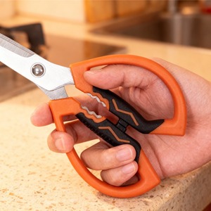 Stainless Steel <b>Kitchen</b> <b>Scissors</b> Orange Black Straight Head Multi Functional For Home Use - Product Image 4