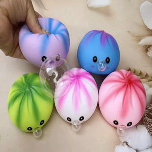 Hot Selling Polyester Blow <b>Bubbles</b> Dumpling Cute Steamed Bun Stress Relieving Toy Soft Squishy Texture Fidget Play Portable - Product Image 2