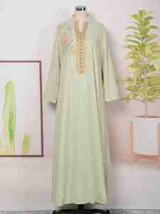Nouvelle Abaya élégante et imposante pour femmes saoudiennes, en lin imprimé, style ouvert, longueur ras du sol, vente en gros, collection 2026 - Product Image 5