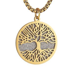 Collar con Colgante <span class=keywords><strong>de</strong></span> Acero Inoxidable <span class=keywords><strong>de</strong></span> Dos Piezas con Oración <span class=keywords><strong>de</strong></span> Serenidad y Árbol <span class=keywords><strong>de</strong></span> <span class=keywords><strong>la</strong></span> <span class=keywords><strong>Vida</strong></span> Recortado - Product Image 6