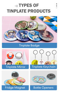 Distintivo con logo in latta di metallo in bianco stampato 58mm grazioso distintivo con bottone a specchio - Product Image 6