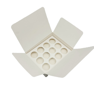 Boîte de papier blanc à la <span class=keywords><strong>truffe</strong></span> au chocolat de conception sans quantité minimale de commande basse petite boîte en papier <span class=keywords><strong>du</strong></span> désert avec doublure en papier pour la livraison et la fête - Product Image 1