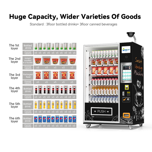 24 Hours Self-service 15.6inch Touchscreen Automatic Combination Vending Machine SDK Credit Card Payment Cloud-Based Management