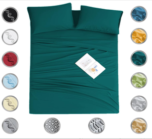 Khách Sạn Sang Trọng Mềm Vua Đôi Chải Sợi Nhỏ <span class=keywords><strong>Teal</strong></span> Nữ Hoàng Bộ Đồ Giường Tấm Bộ - Product Image 6