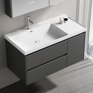 Meuble <span class=keywords><strong>de</strong></span> <span class=keywords><strong>salle</strong></span> <span class=keywords><strong>de</strong></span> <span class=keywords><strong>bain</strong></span> moderne <span class=keywords><strong>de</strong></span> luxe en bois massif <span class=keywords><strong>de</strong></span> haute qualité avec <span class=keywords><strong>lavabo</strong></span> en céramique intelligent, double tiroir et grande capacité <span class=keywords><strong>de</strong></span> rangement pour usage hôtelier - Product Image 6