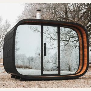 Hachillspa Sauna d'extérieur pour 4 à 6 personnes avec bains à remous au feu de bois et accessoires de sauna - Product Image 1