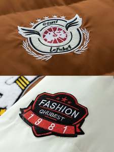 เสื้อแจ็คเก็ตวาร์ซิตี้มีฮู้ดสำหรับผู้ชาย สีเขียวและขาว สำหรับฤดูหนาว - ผ้าโพลีเอสเตอร์หนา สไตล์ลำลอง มีกระเป๋า (แบบดรอปชิป) - Product Image 5