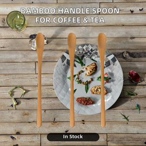 LEXDO Cuillère de style américain en bambou écologique de 16 cm avec manche en bois pour mélanger le café, le thé et le lait en poudre - Product Image 2