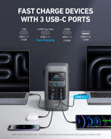Station d'alimentation portable Anker SOLIX C200 DC 60000mAh 192Wh 200W avec USB-C bidirectionnel 140W pour le travail mobile