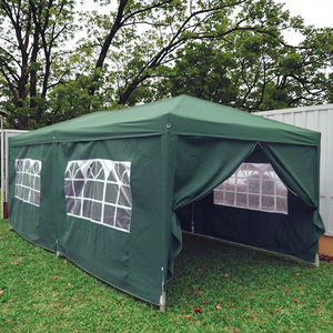 Tente pliante portable 3x6m avec parois latérales <span class=keywords><strong>en</strong></span> polyester enduit PA, structure <span class=keywords><strong>en</strong></span> acier métallique, <span class=keywords><strong>bois</strong></span> traité naturellement, auvent pliable pour voiture, utilisation <span class=keywords><strong>en</strong></span> extérieur - Product Image 5