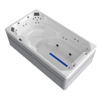 Spa de natation moderne portable en acrylique et fibre de verre avec jacuzzi, écologique, forme rectangulaire, système de contrôle GECKO, pompe à eau