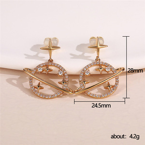 Orecchini Pendenti a Forma di Pianeta per Donne, Eleganti Accessori per Uso Quotidiano - Product Image 5