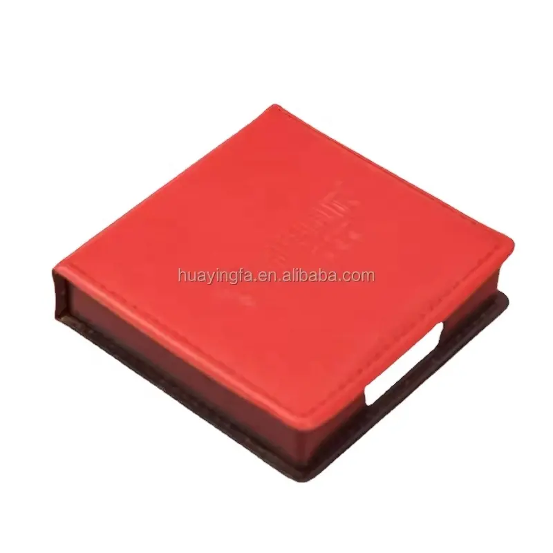 Moderne reine Farbe PU-Leder Acryl-Webe Notizbuchhalter mit nichtklebenden Notizen einfarbig Papier-Memo Aufbewahrungsbox Schreibtisch Organisation