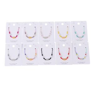 Bracciale in Acciaio Inossidabile con Perle e Cristalli PULSERA Set di Gioielli Artigianali alla Moda con Perline 12 Pezzi Ref45312 - Product Image 2