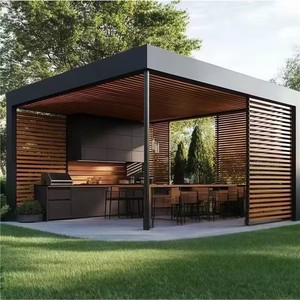 <span class=keywords><strong>Pergola</strong></span> Gazebo 3x4 con Tapparelle e Luci LED, Impermeabile, <span class=keywords><strong>da</strong></span> Esterno, in Alluminio Motorizzato - Product Image 2