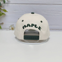 Gorra de Béisbol Personalizada con Bordado de Logotipo de Perro, Dos Tonos Crema y Verde, 5 Paneles, Estructurada, de Alta Calidad, para Hombre y Mujer, para Actividades al Aire Libre
