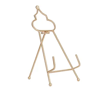High Quality Gold Color Wire Decorative Mini Metal Easel Iron or Metal Easel Display Stand