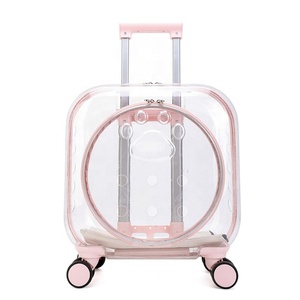 Bolsa de gato transparente personalizada, <span class=keywords><strong>caja</strong></span> de aire, nueva maleta con ruedas para mascotas, mochila de viaje portátil para PC - Product Image 4