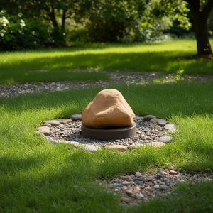 หินเทียมโพลีเรซิ่นทรงกรวยไม่สม่ำเสมอ น้ำหนักเบา ฝาครอบบ่อน้ำกลางแจ้ง พื้นผิวธรรมชาติ ของตกแต่งสวน - Product Image 2